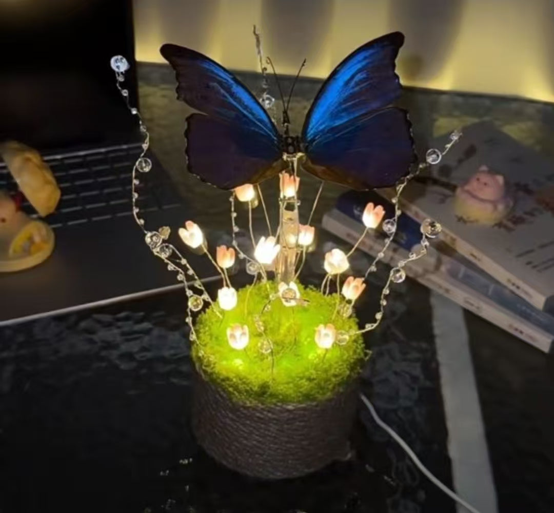 🦋 Magical Mechanical Butterfly DIY Kit with Ambient Night Light - An Enchanting Gift That Moves & Glows! ✨