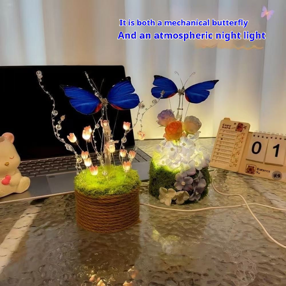 🦋 Magical Mechanical Butterfly DIY Kit with Ambient Night Light - An Enchanting Gift That Moves & Glows! ✨