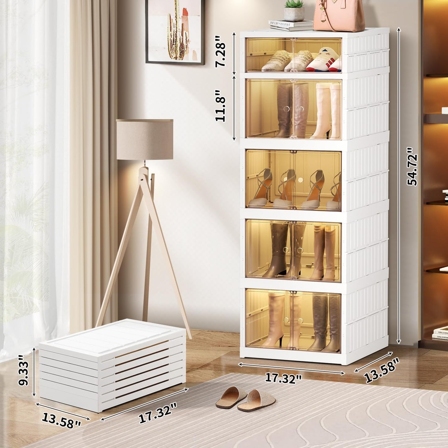 9-Tier LARGE Stackable Plastic Shoe Rack