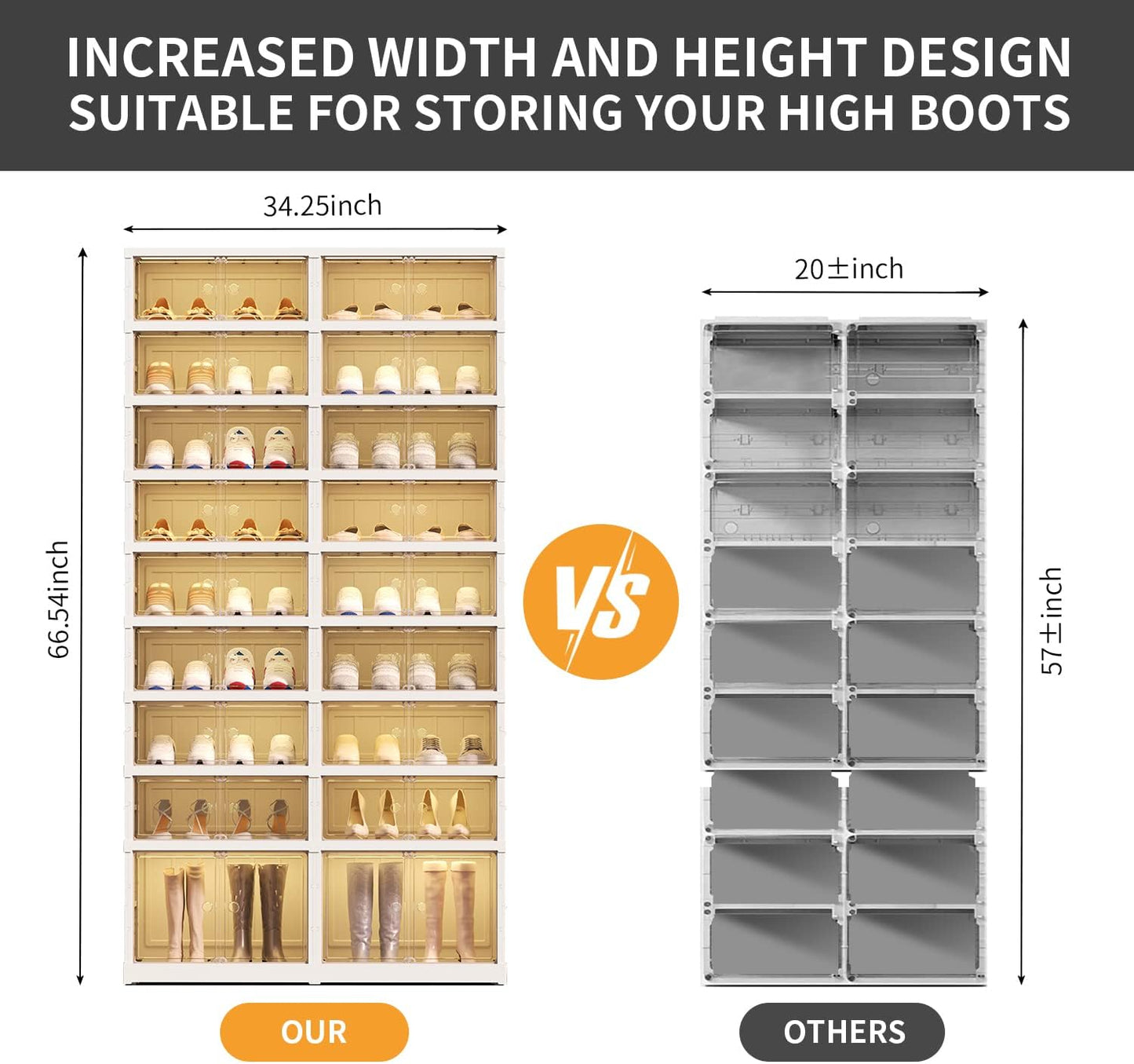 9-Tier LARGE Stackable Plastic Shoe Rack