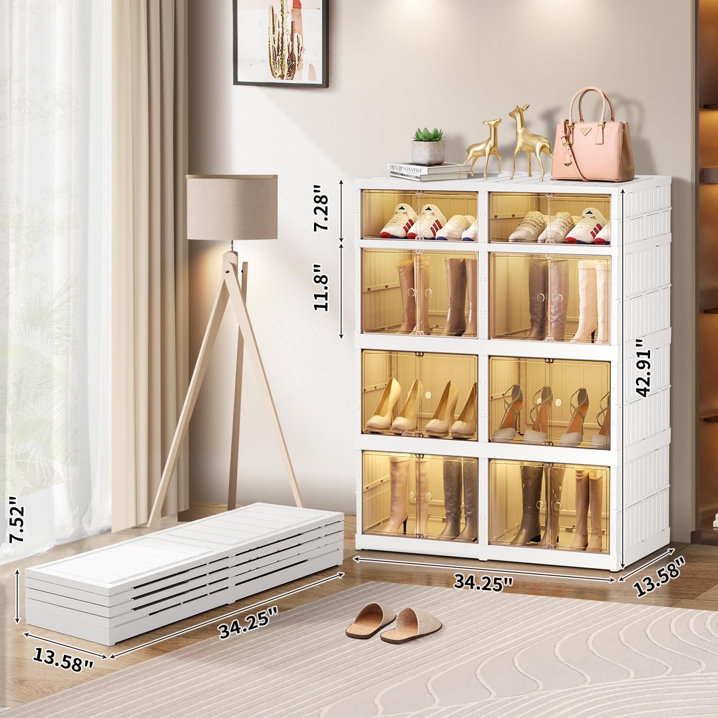 9-Tier LARGE Stackable Plastic Shoe Rack