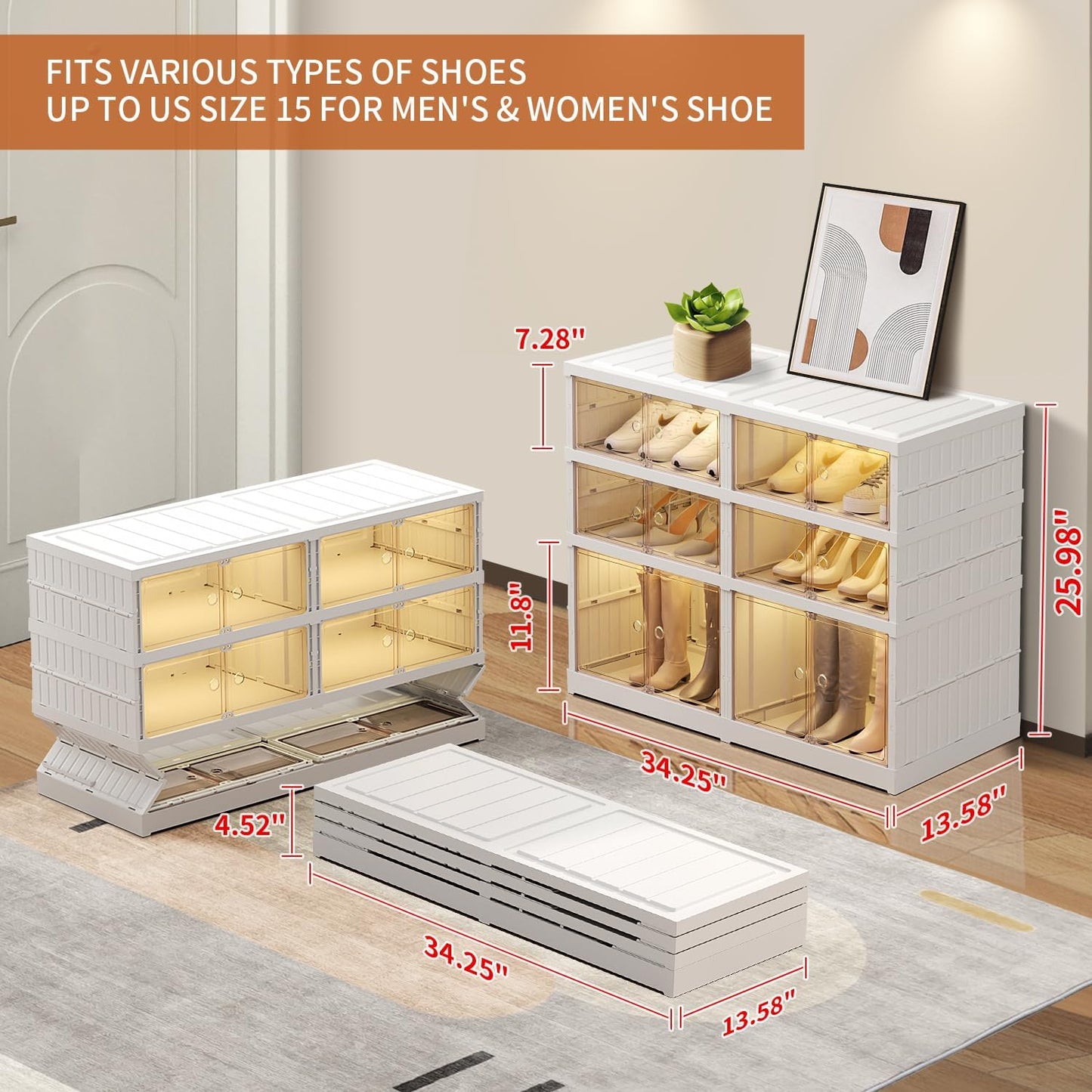 9-Tier LARGE Stackable Plastic Shoe Rack