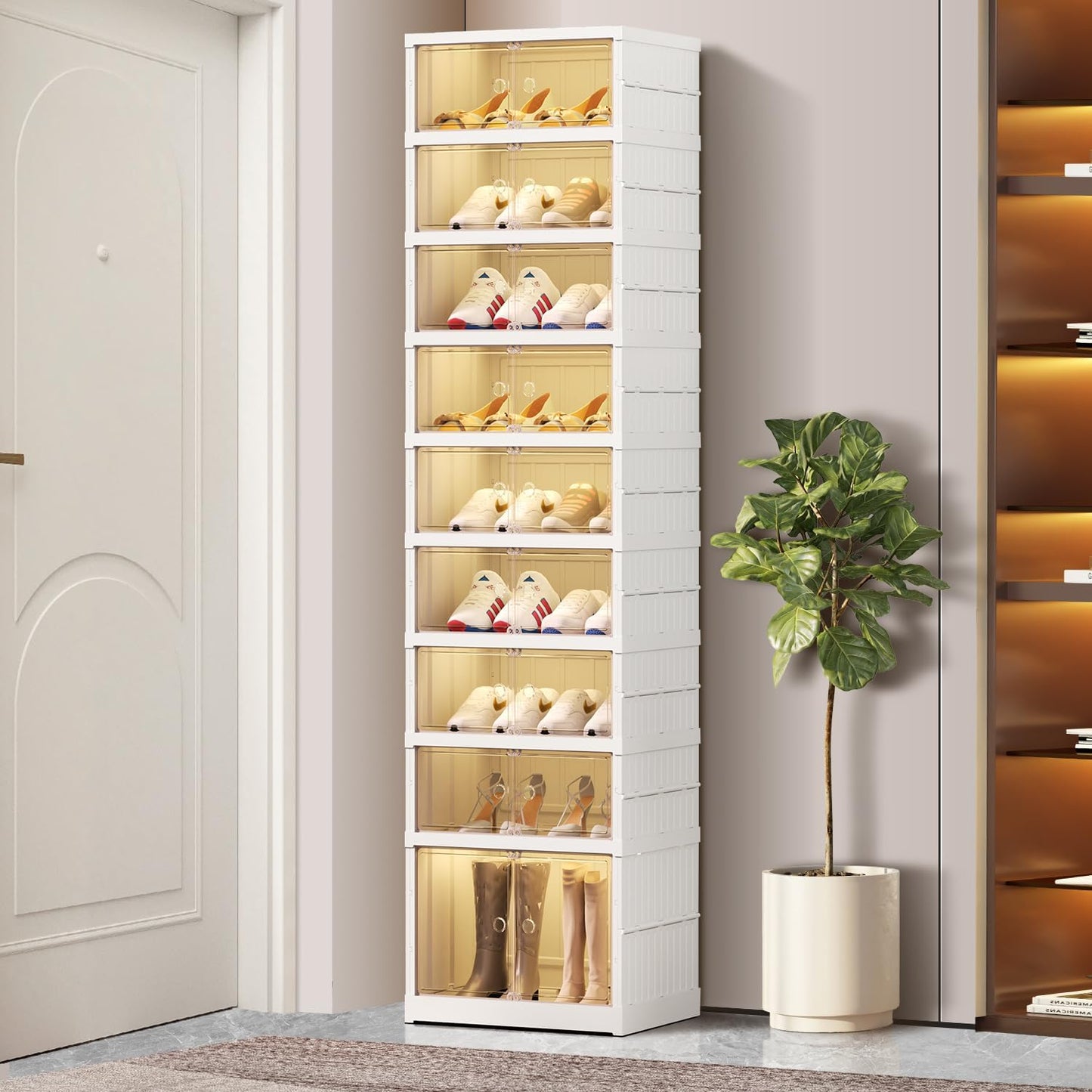 9-Tier LARGE Stackable Plastic Shoe Rack