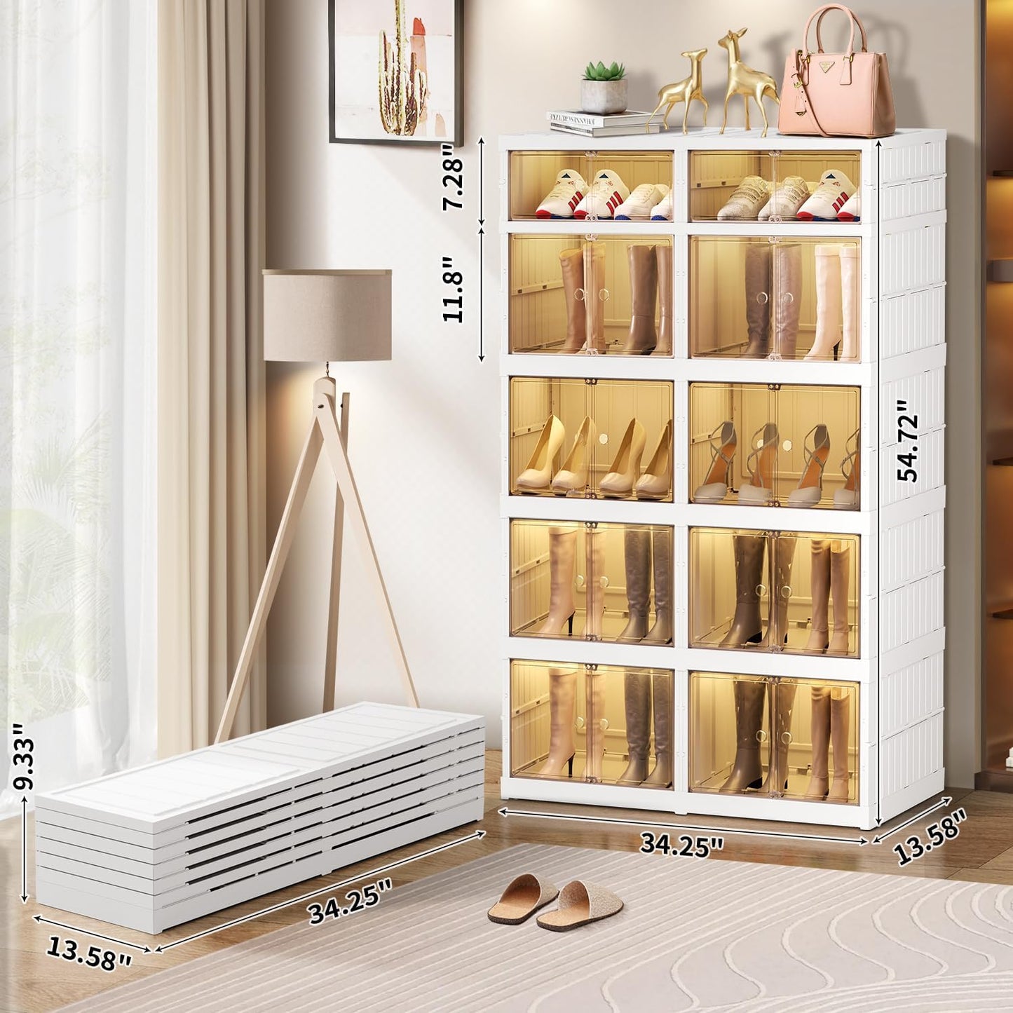 9-Tier LARGE Stackable Plastic Shoe Rack
