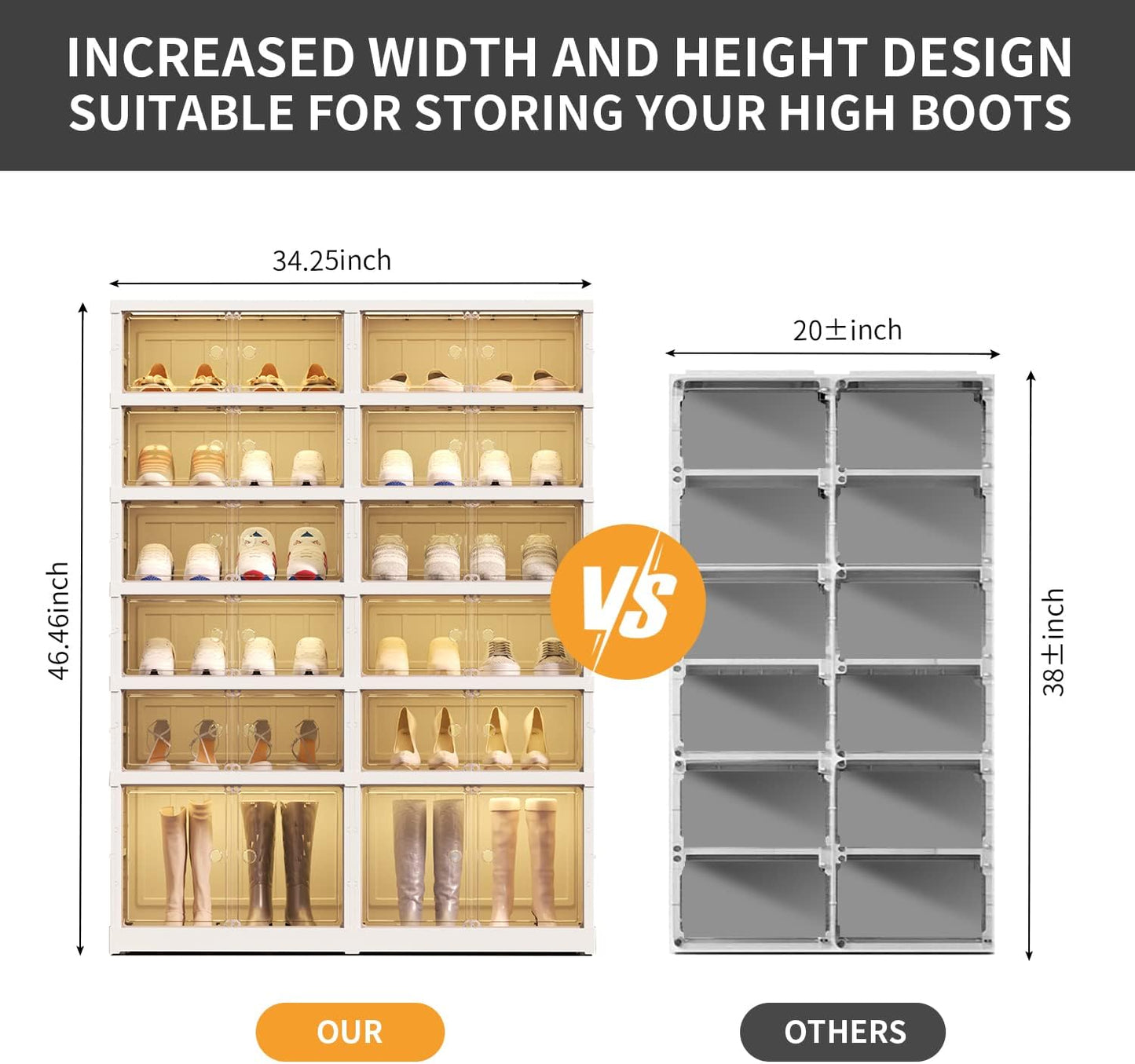 9-Tier LARGE Stackable Plastic Shoe Rack