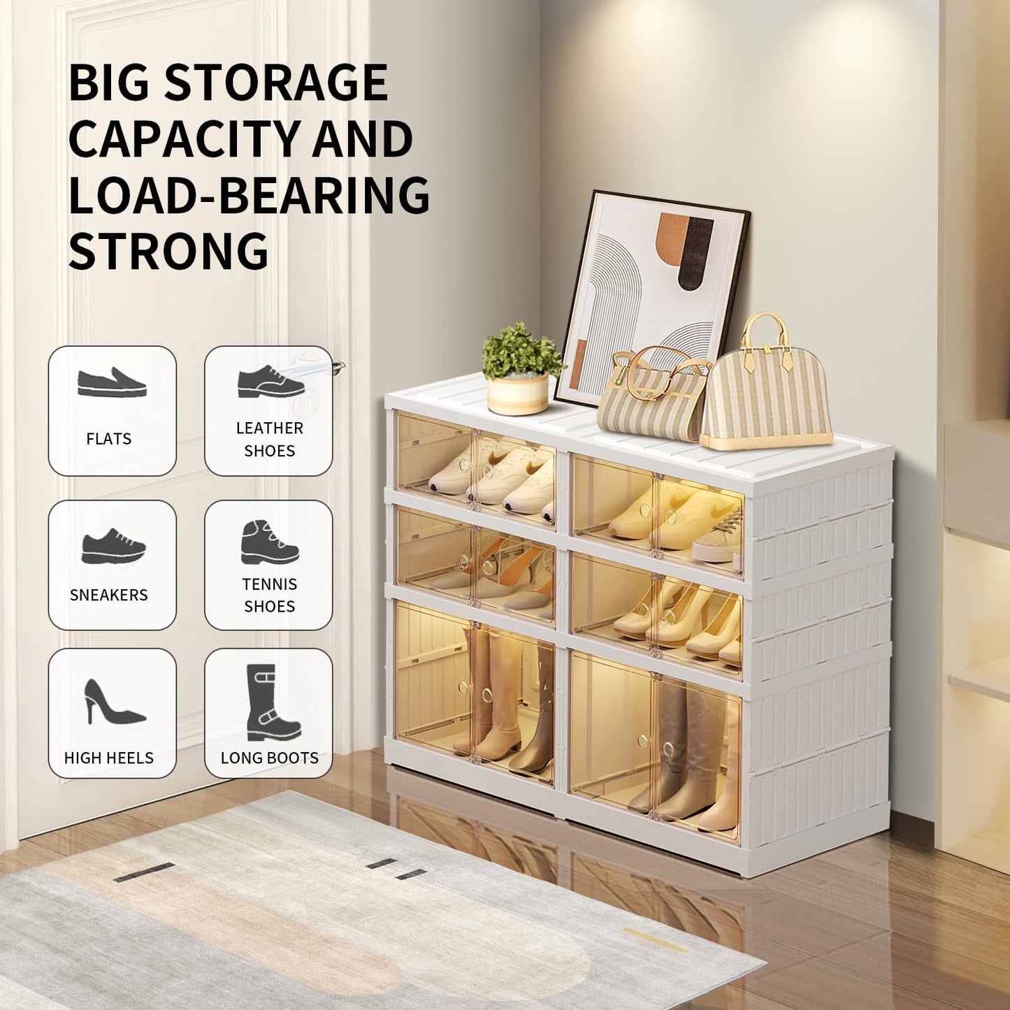 9-Tier LARGE Stackable Plastic Shoe Rack