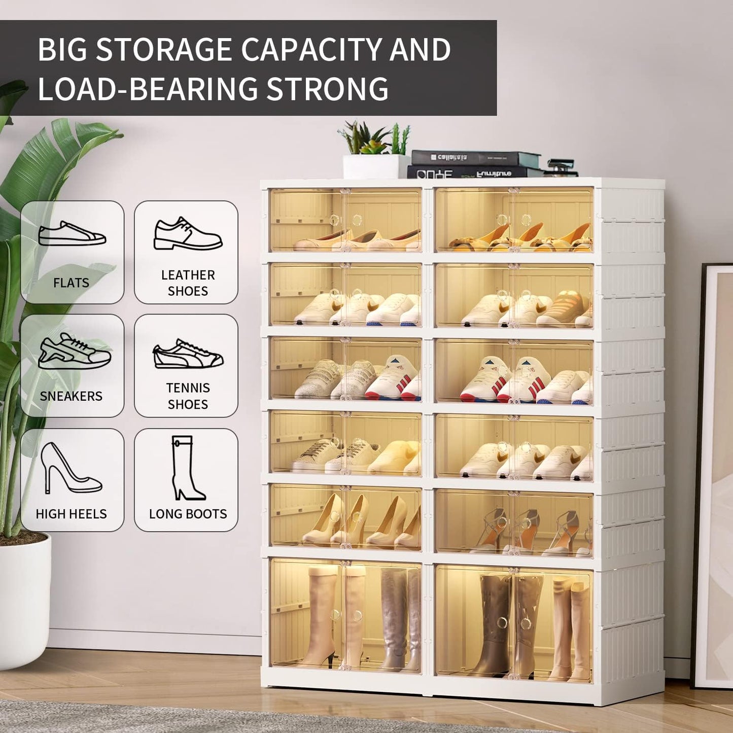 9-Tier LARGE Stackable Plastic Shoe Rack