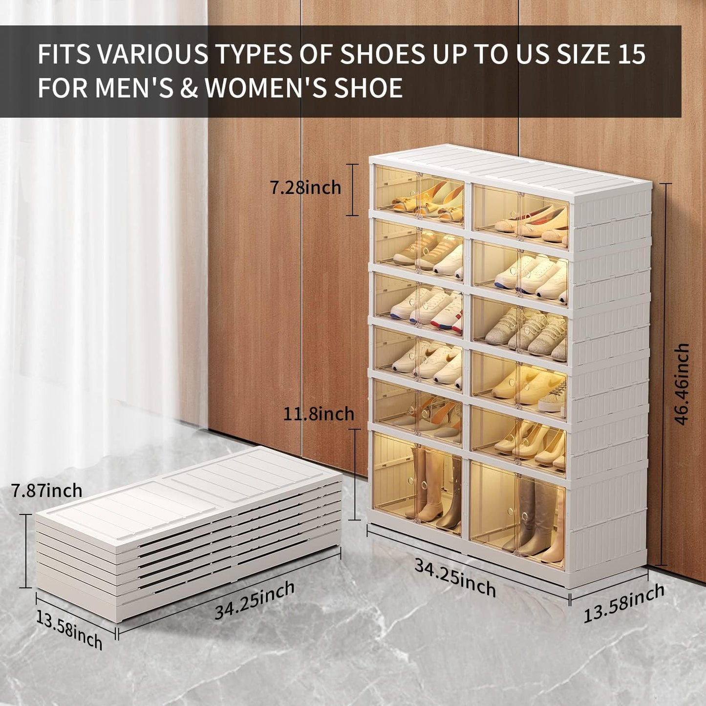 9-Tier LARGE Stackable Plastic Shoe Rack