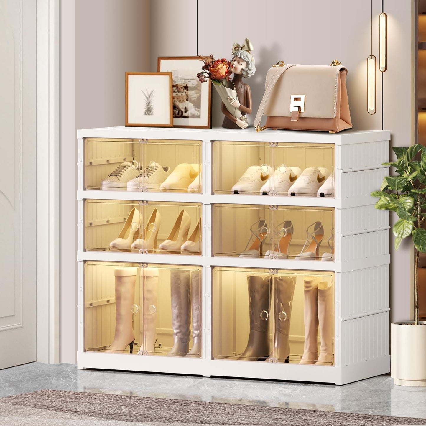 9-Tier LARGE Stackable Plastic Shoe Rack