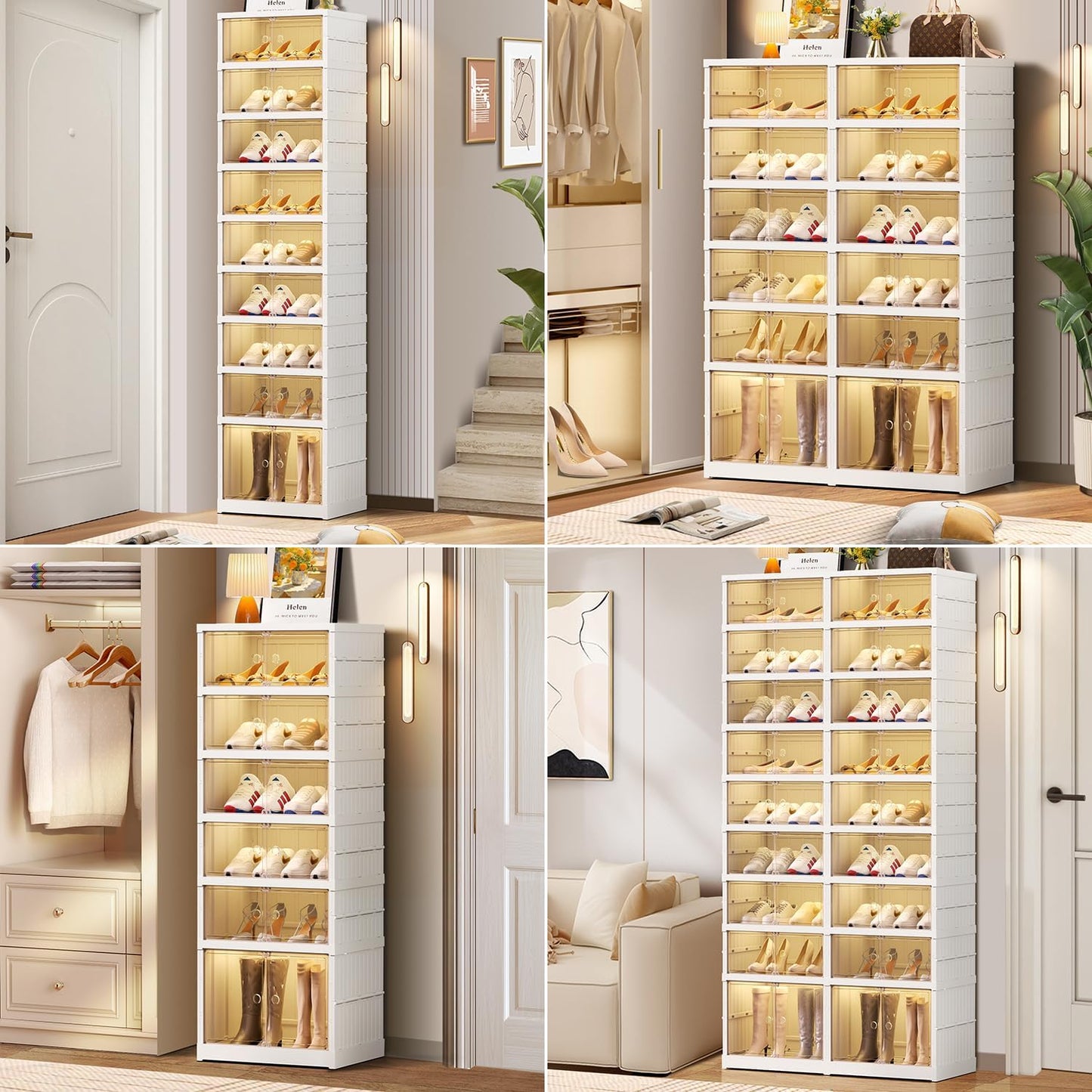 9-Tier LARGE Stackable Plastic Shoe Rack