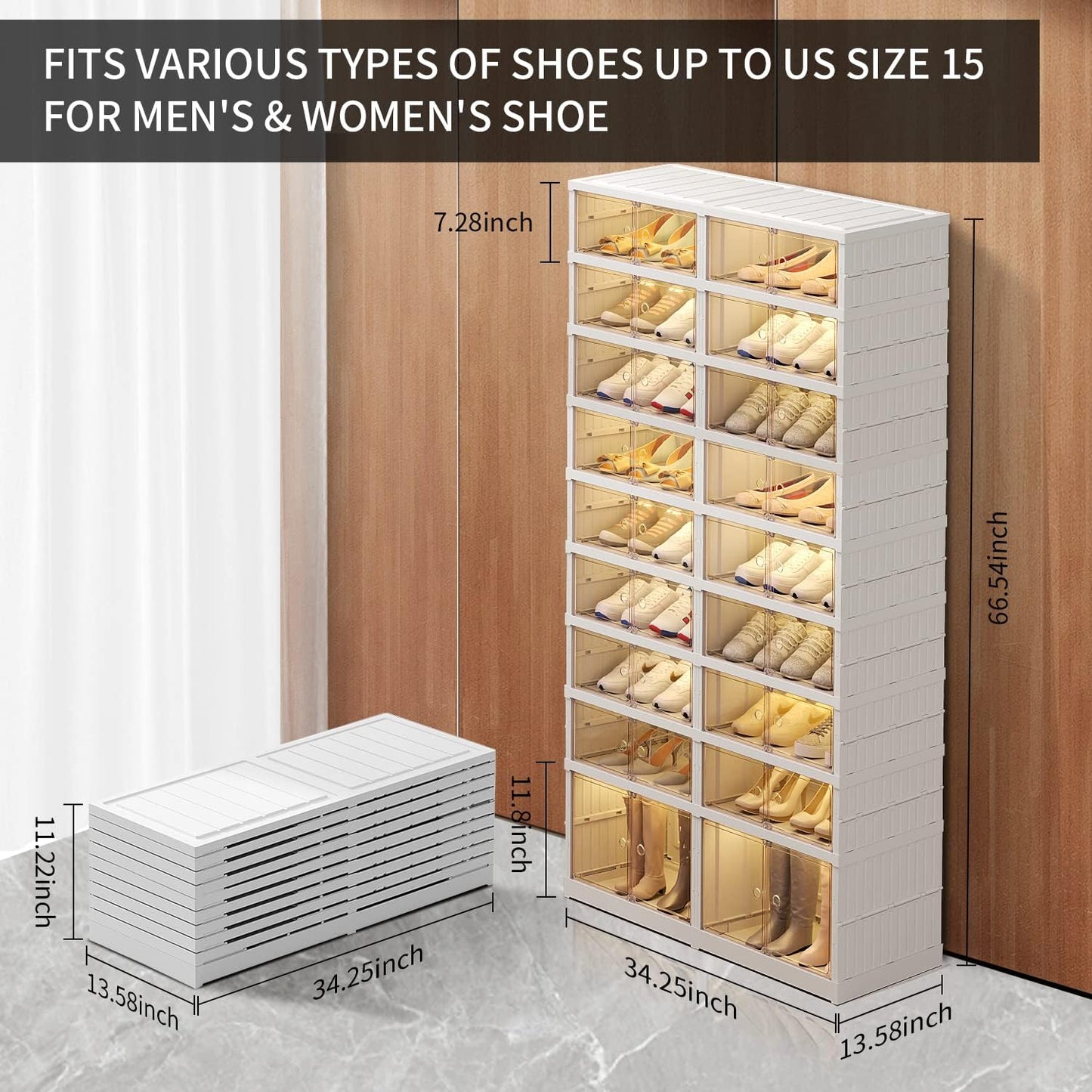 9-Tier LARGE Stackable Plastic Shoe Rack