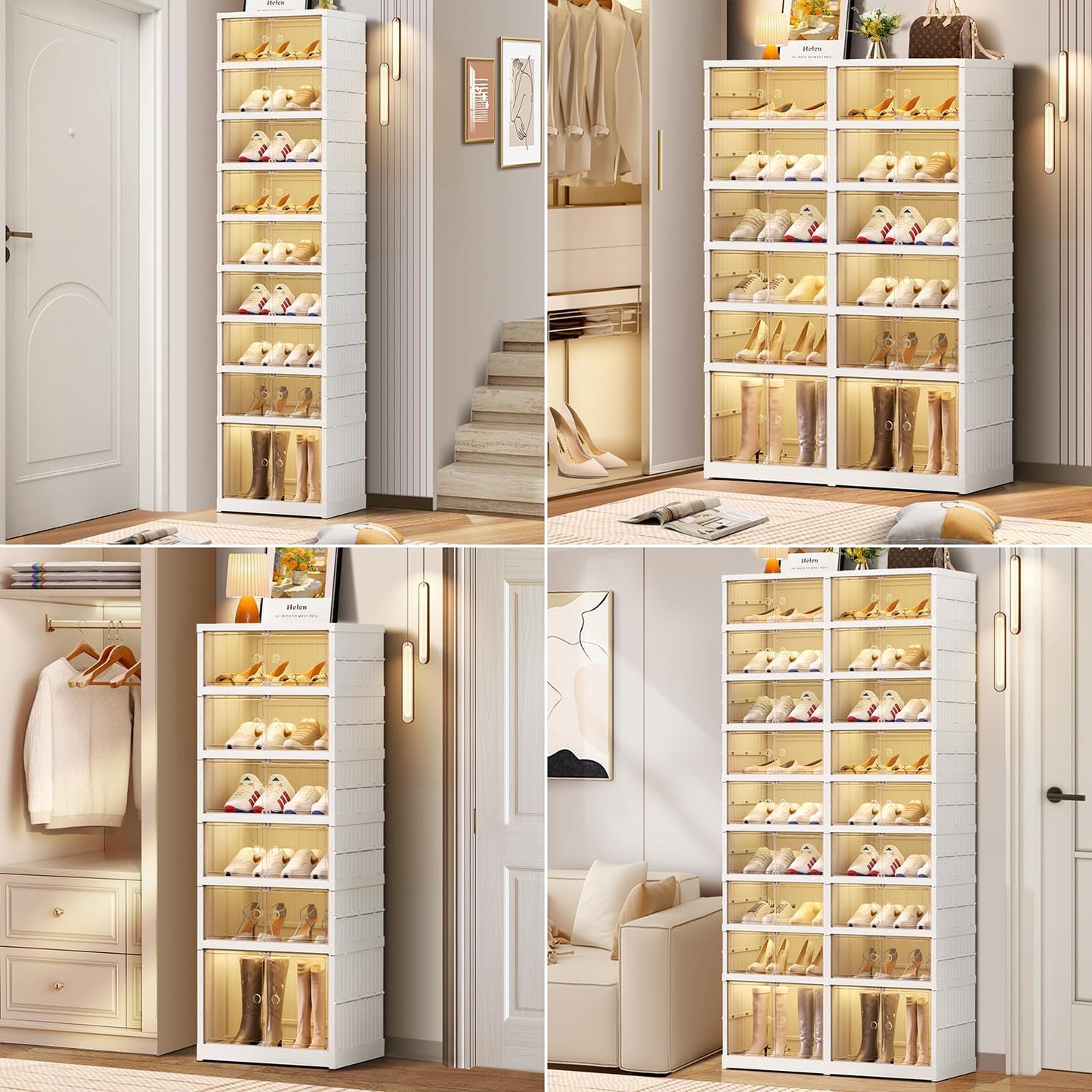 9-Tier LARGE Stackable Plastic Shoe Rack