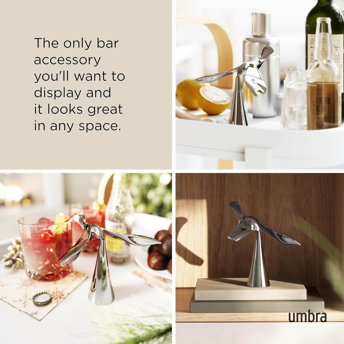 Umbra Tipsy Bottle Opener – Modern Sculptural Bar Accessory