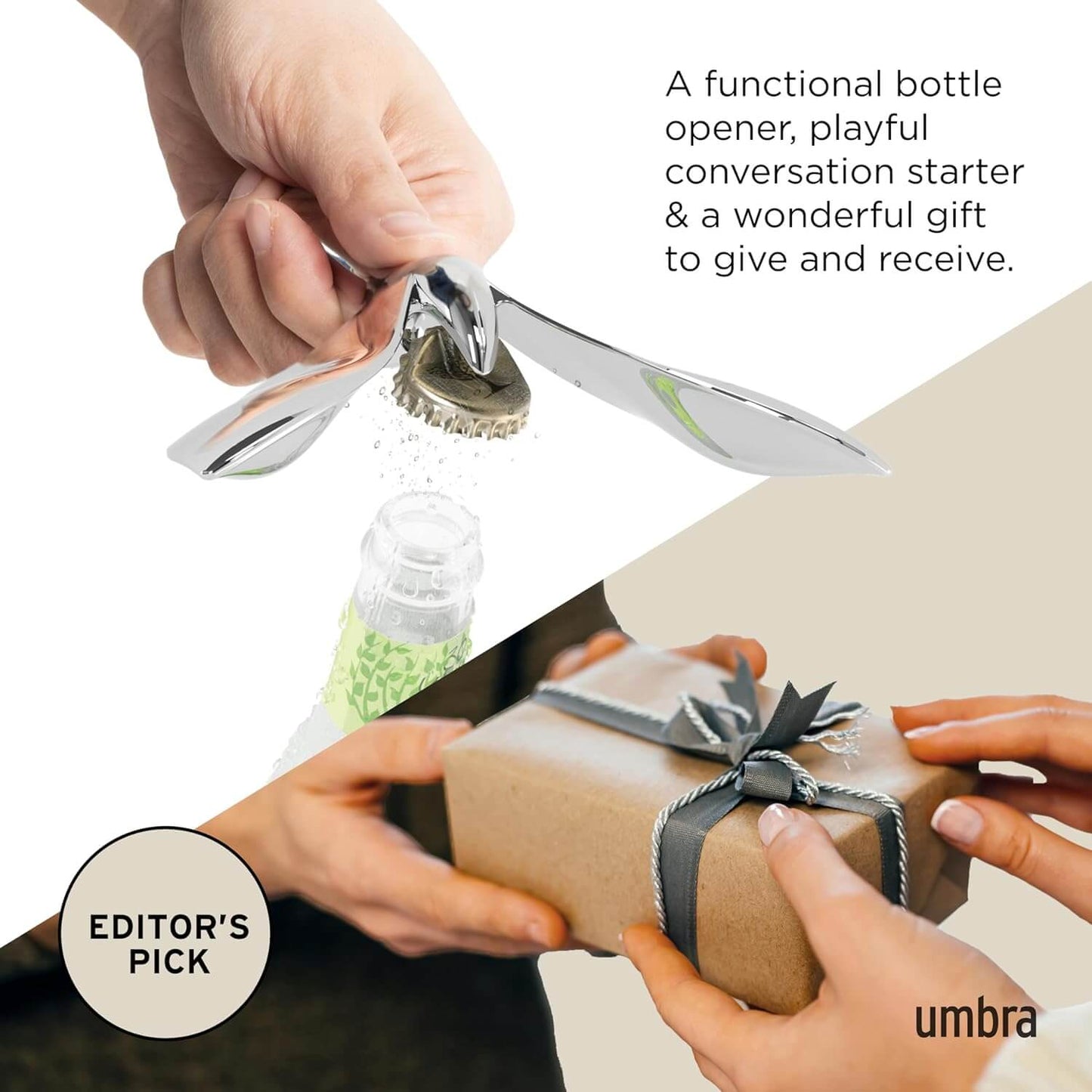 Umbra Tipsy Bottle Opener – Modern Sculptural Bar Accessory