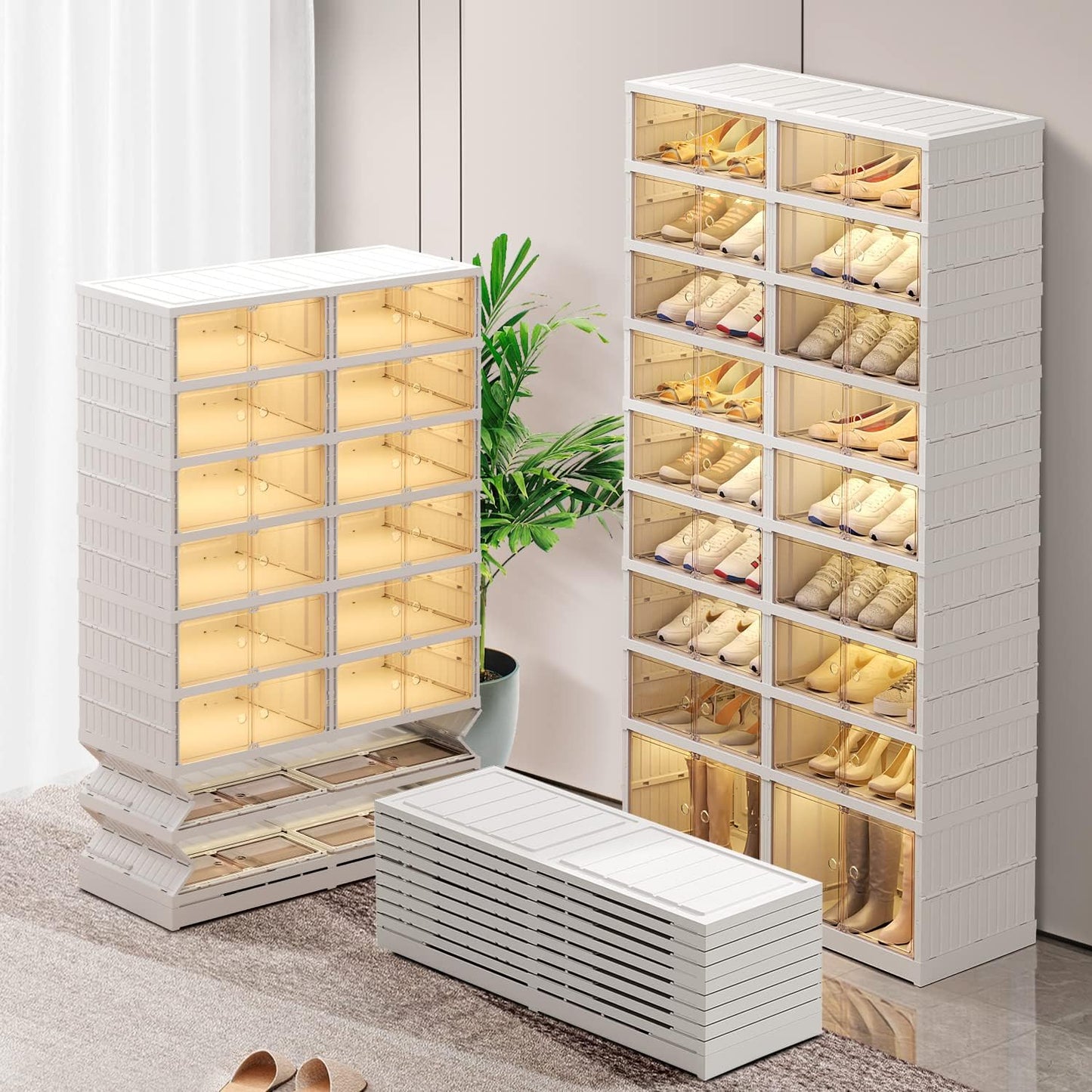 9-Tier LARGE Stackable Plastic Shoe Rack