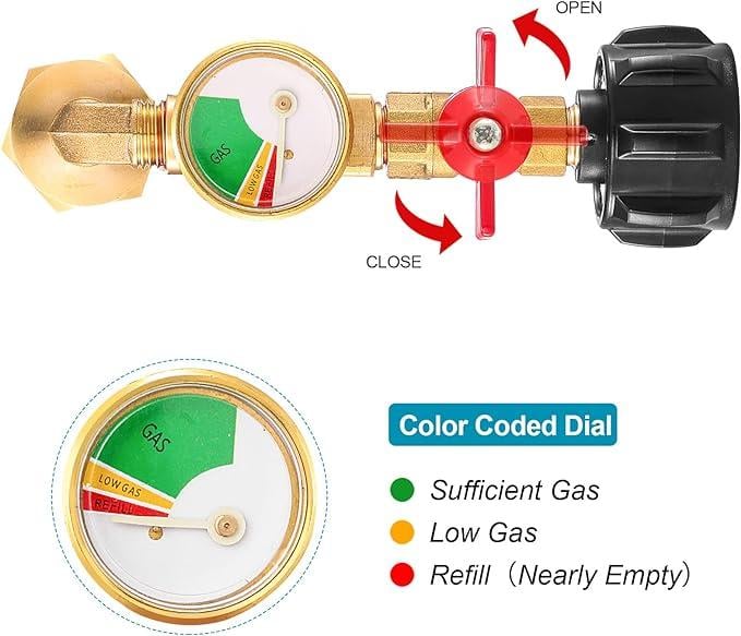 ✨This Week's Special Price $25.99💥 Top-Rated Propane Refill Elbow Adapter with Tank Gauge