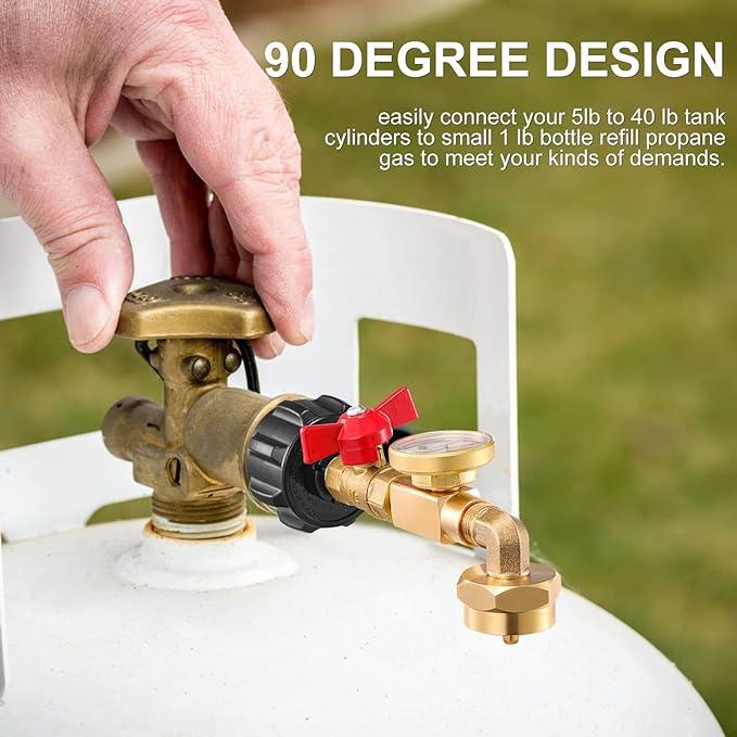 ✨This Week's Special Price $25.99💥 Top-Rated Propane Refill Elbow Adapter with Tank Gauge
